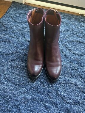 Frye Women's Plum Leather Ankle Boots Size 8